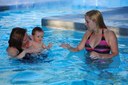 Kristen, Eddie and Beth in the pool