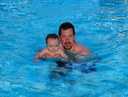 Eddie and Tim in the pool